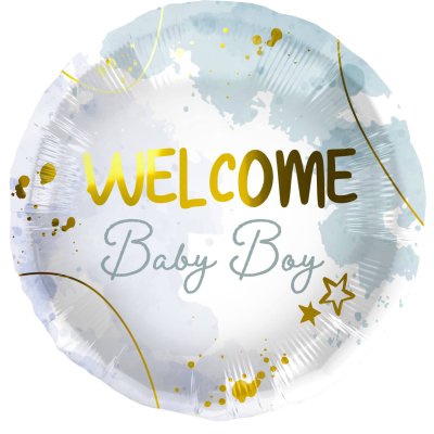 Kruh "Welcome Baby Boy" 45cm fóliový balónek