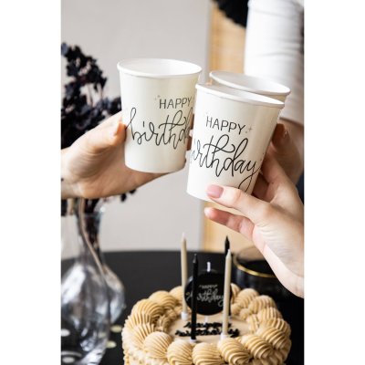 Kelímky papírové FSC "Happy Birthday" krémové 250ml, 8ks - 8714572686815_8.jpg