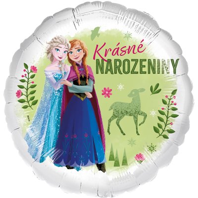 Kruh Ledové Království "Krásné narozeniny" 45cm fóliový balónek