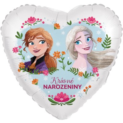 Srdce Ledové Království "Krásné narozeniny" 45cm fóliový balónek
