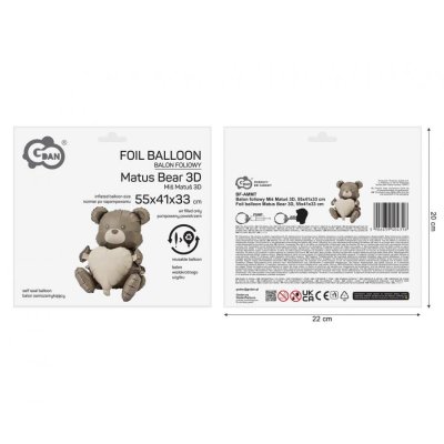 Medvídek se srdíčkem 3D 55x41x33cm fóliový balónek - 98814.jpg