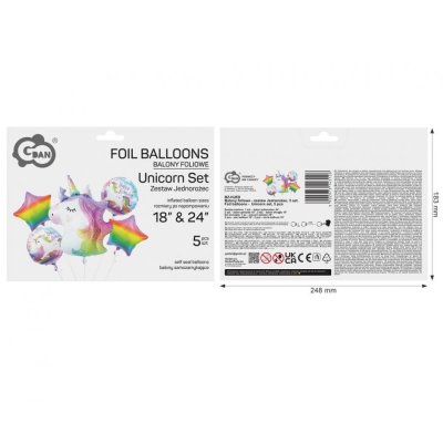 Buket - Jednorožec - fóliové balónky, 5ks - 97758.jpg
