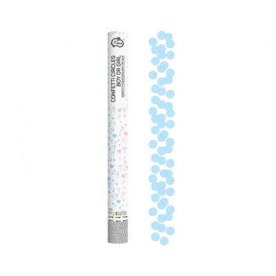 Konfety vystřelovací KLUK nebo HOLKA - kolečka modrá, 60cm
