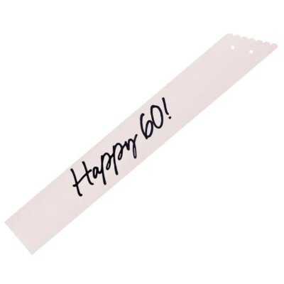 Šerpa satinová "Happy 60!" krémová, 76cm