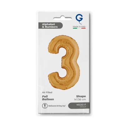 ČÍSLICE ZLATÁ MINI 3 (36cm,14") fóliový balónek nafukovací - 14023g-p-b.jpg