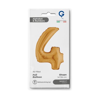 ČÍSLICE ZLATÁ MINI 4 (36cm,14") fóliový balónek nafukovací - 14024g-p-b.jpg