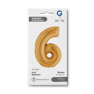 ČÍSLICE ZLATÁ MINI 6 (36cm,14") fóliový balónek nafukovací - 14026g-p-b.jpg