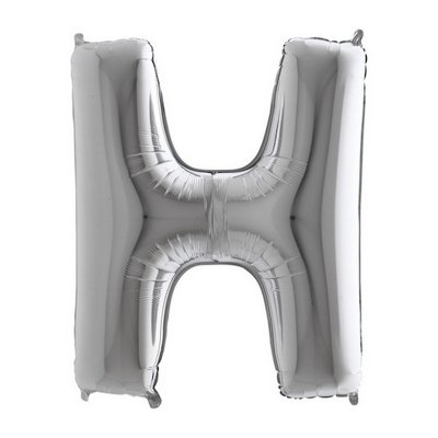 PÍSMENO STŘÍBRNÉ H (102cm,40") fóliový balónek nafukovací