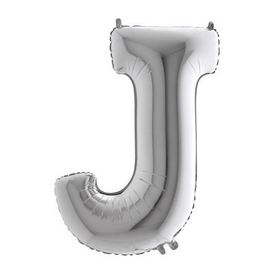 PÍSMENO STŘÍBRNÉ J (102cm,40") fóliový balónek nafukovací