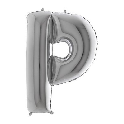 PÍSMENO STŘÍBRNÉ P (102cm,40") fóliový balónek nafukovací