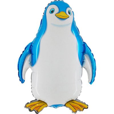 MINI Tučňák modrý 14"/35cm fóliový balónek nafukovací