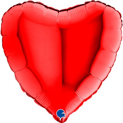 Srdce červené NB 18"/46cm fóliový balónek nafukovací