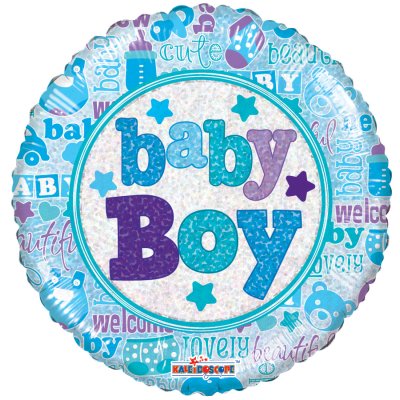 Kruh - Lesklý BABY BOY 18"/46cm fóliový balónek