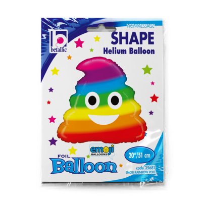 Emoji hovínko duhové 20"/51cm fóliový balónek nafukovací - 35681.jpg