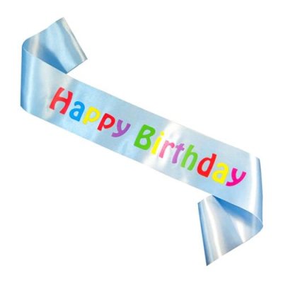 Šerpa ,,Happy Birthday" světle modrá