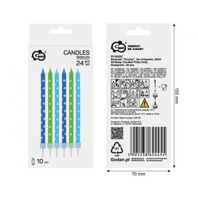 Svíčky dortové ,,puntík" pro kluky 24 ks - 95164.jpg