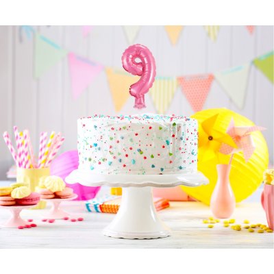 Číslice růžová dortová 9 (13cm, 5") - pink 9 a.jpg
