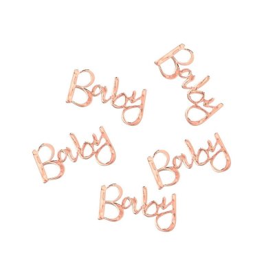 Konfety nápis ,,Baby" růžovo-zlatý 14g