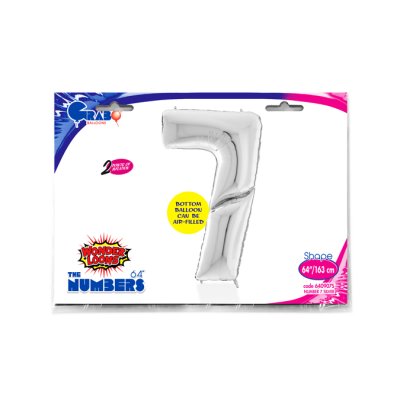 ČÍSLICE STŘÍBRNÁ 7 (163cm,64") fóliový balónek nafukovací - 640907S-P-Packaged.jpg
