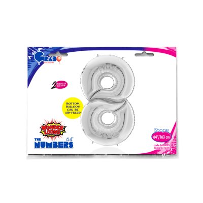 ČÍSLICE STŘÍBRNÁ 8 (163cm,64") fóliový balónek nafukovací - 640908S-P-Packaged.jpg