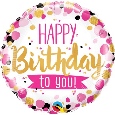 Kruh - HB to you! růžovo-zlaté 18"/45cm fóliový balónek
