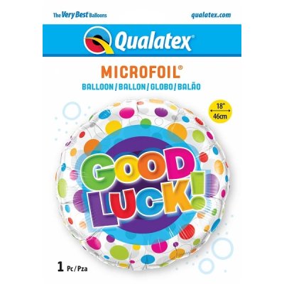 Kruh - GOOD LUCK puntíky 18"/45cm fóliový balónek - 36387a.jpg
