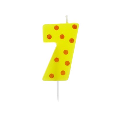 Svíčka dortová TEČKY "7" 6cm,