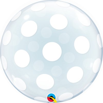 22" DECO bublina - bílé puntíky