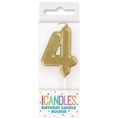 Svíčka dortová číslo 4 malá zlatá - 19954.jpg