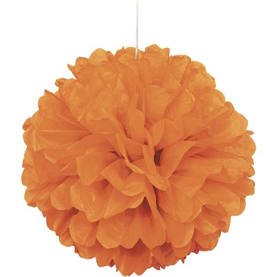 Pom pom oranžový dekorační závěsný, 40cm