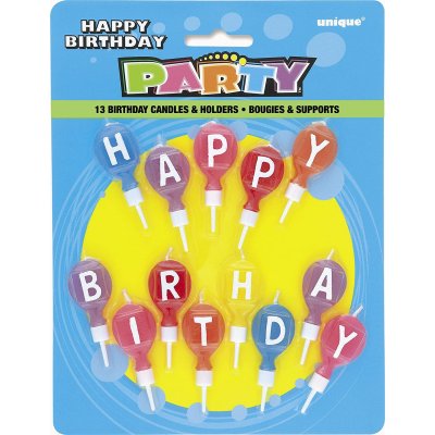 Svíčky dortové - Happy birthday balónky