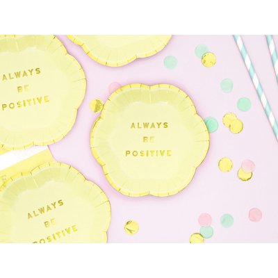 Talířky papírové žluté "Always Be Positive" 13cm, 6ks - stThumbnailPlugin.php.jpg2.jpg
