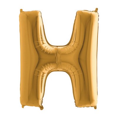 PÍSMENO ZLATÉ H (102cm,40") fóliový balónek nafukovací