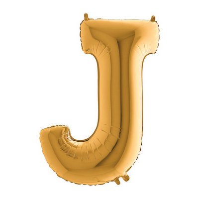 PÍSMENO ZLATÉ J (102cm,40") fóliový balónek nafukovací