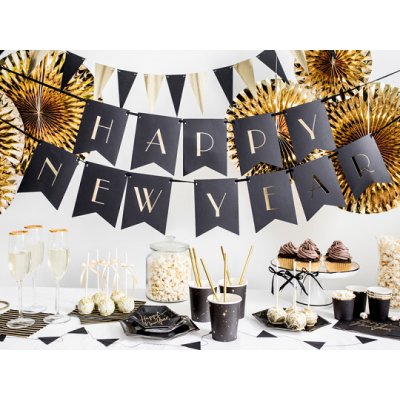 Talířky papírové černé lesklé "Let´s celebrate" 6ks - stThumbnailPlugin.php.jpg