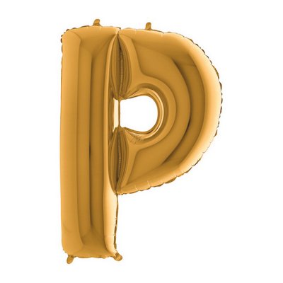 PÍSMENO ZLATÉ P (102cm,40") fóliový balónek nafukovací