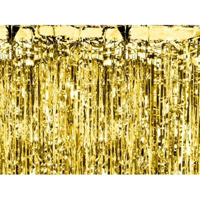 Party závěs zlatý lesklý 0.9x2.5 m