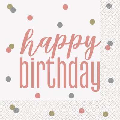 Ubrousky papírové - Glitz rosegold HB, 16ks/33x33cm