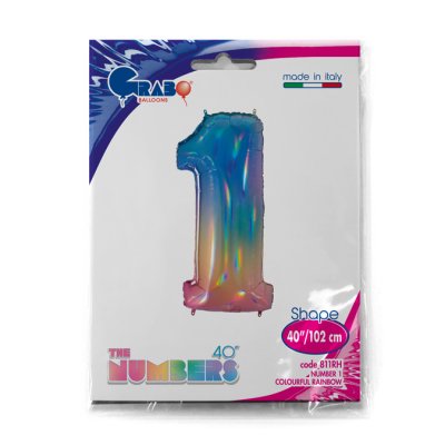 ČÍSLICE DUHOVÁ 1 (102cm,40") fóliový balónek nafukovací - 811RH-P-Packaged.jpg