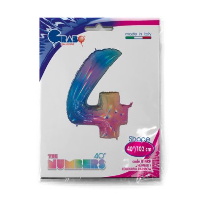 ČÍSLICE DUHOVÁ 4 (102cm,40") fóliový balónek nafukovací - 814RH-P-Packaged.jpg