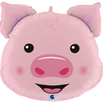 Prase hlava 30"/76cm fóliový balónek nafukovací