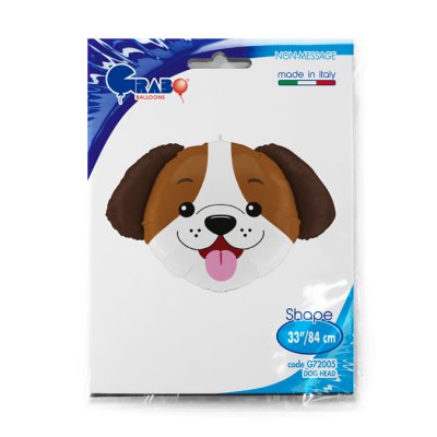 Pes hlava 25"/64cm fóliový balónek nafukovací - G72005-P-Packaged.jpg