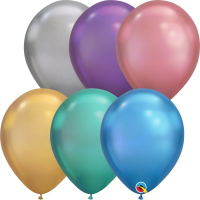 Balónek Qualatex CHROME 11" mix barev (100ks v balení)