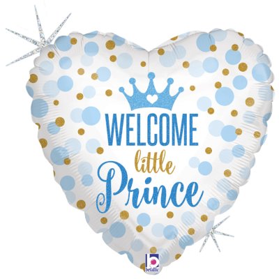 Srdce "Welcome Little Princ" 18"/46cm fóliový balónek