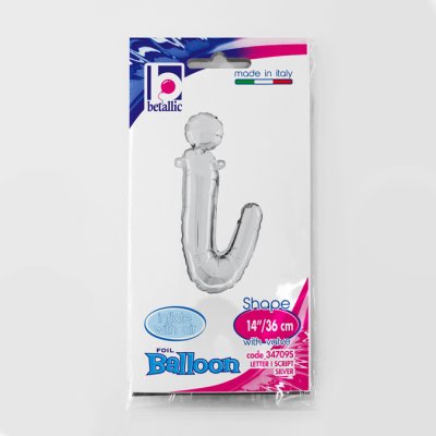 PÍSMENO psací I STŘÍBRNÉ (35 cm) fóliový balónek nafukovací - 34709S.jpg