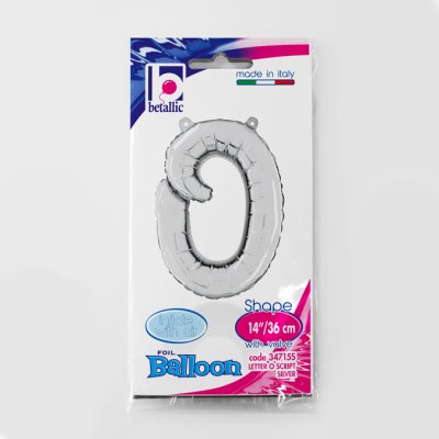 PÍSMENO psací O STŘÍBRNÉ (35 cm) fóliový balónek nafukovací - 34715S.jpg