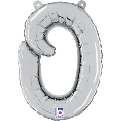 PÍSMENO psací O STŘÍBRNÉ (35 cm) fóliový balónek nafukovací