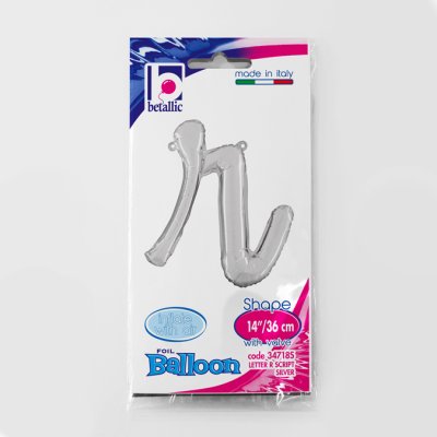 PÍSMENO psací R STŘÍBRNÉ (35 cm) fóliový balónek nafukovací - 34718S.jpg