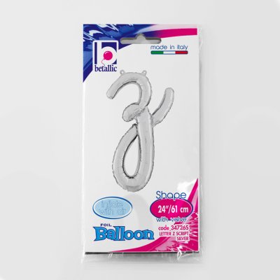PÍSMENO psací Z STŘÍBRNÉ (35 cm) fóliový balónek nafukovací - 34726S.jpg