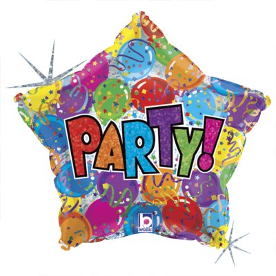Party hvězda 18"/46cm fóliový balónek nafukovací
